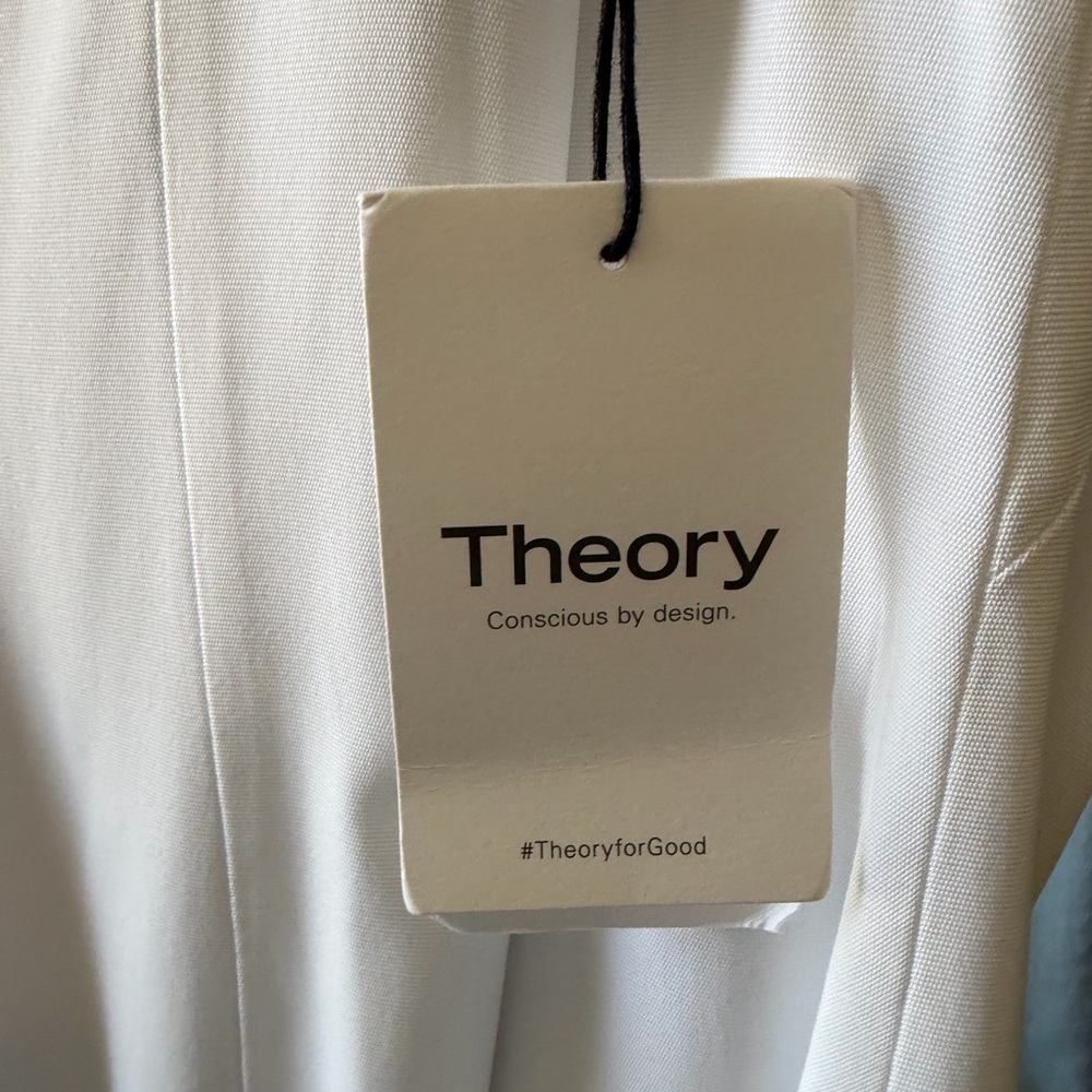 Theory White Halter Midi Dress with Cross-Back - Picture 13 of 15